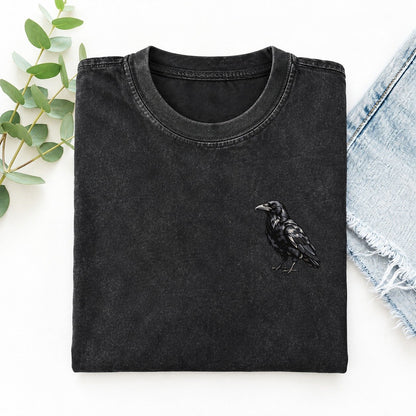 Raven Left Chest Vintage T-shirt – Black