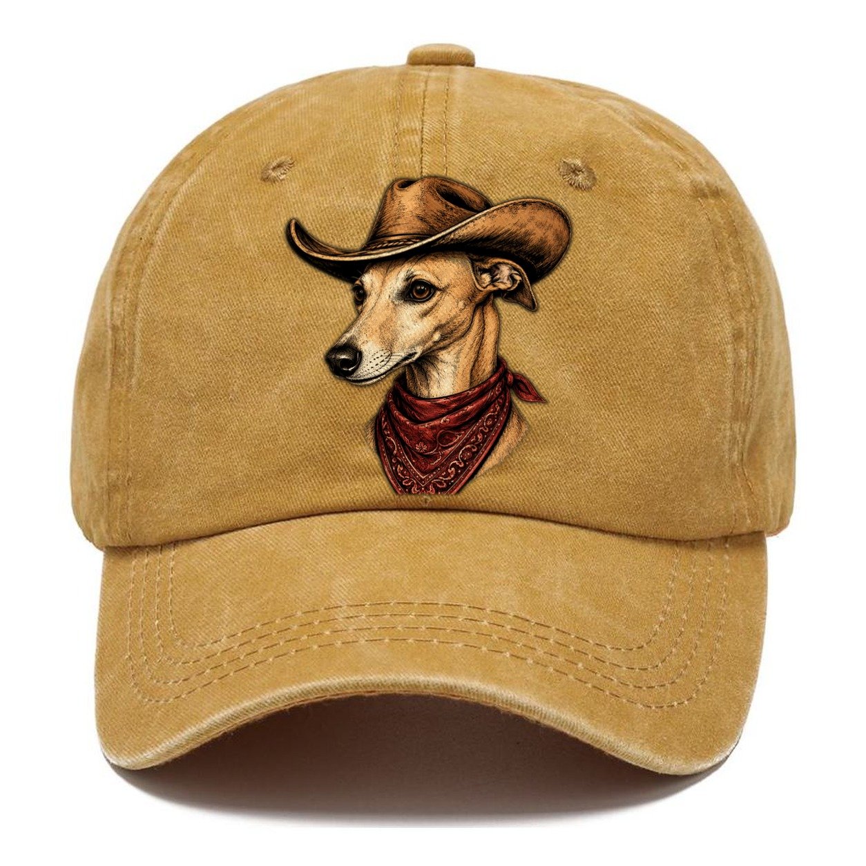 Cowboy Fawn Whippet Portrait Classic Cap – Golden Harvest