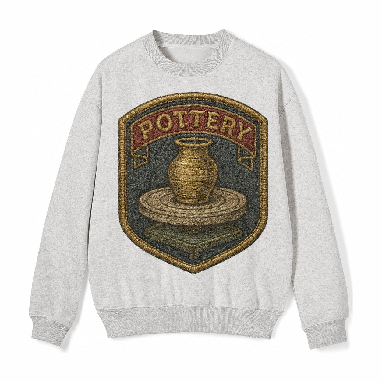 Pottery Wheel Fleece Sweatshirt – Light Gray