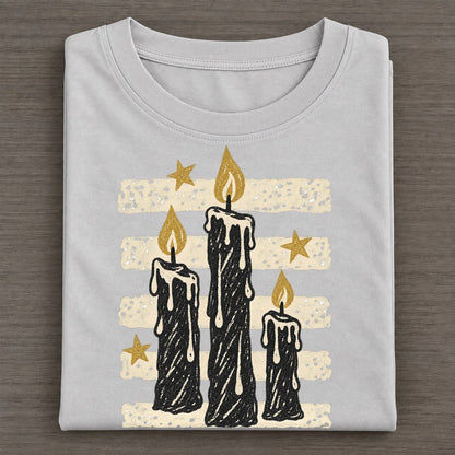 Chalk Candles Night Stripes Classic T-shirt – Grey