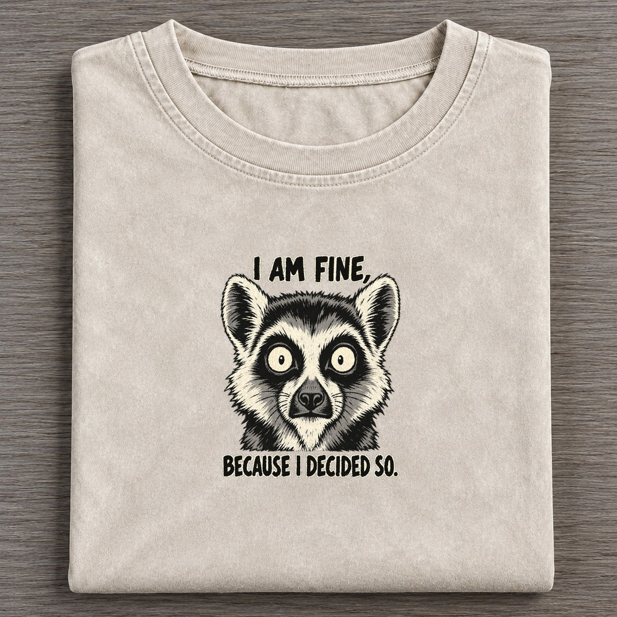 I Am Fine Feral Logic Vintage T-shirt – Off White