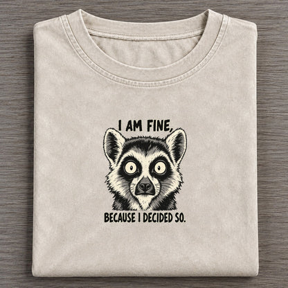 I Am Fine Feral Logic Vintage T-shirt – Off White