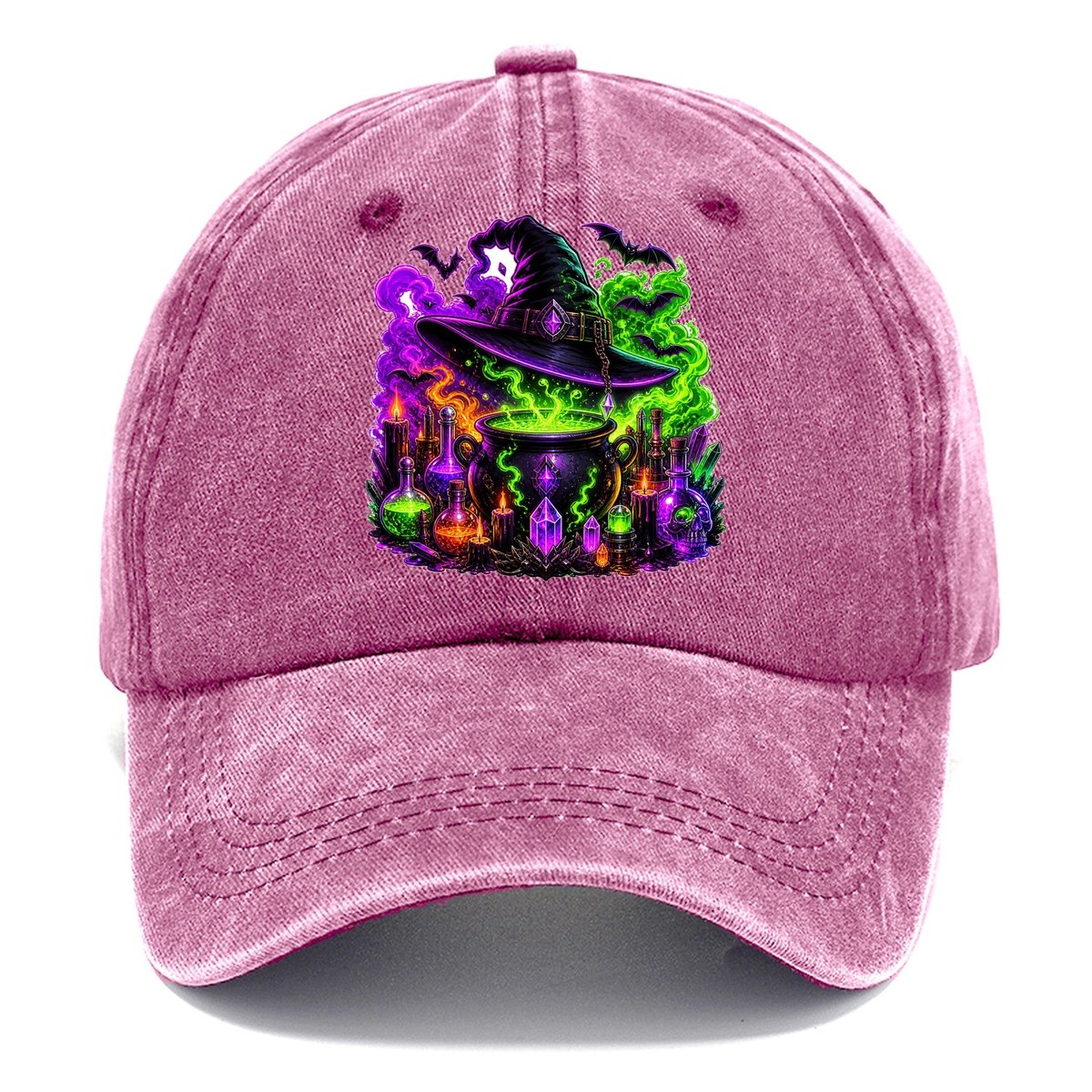 Neon Witch Cauldron Crystal Classic Cap – Dusty Rose