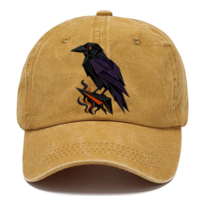 Raven Perched Profile Classic Cap – Golden Harvest