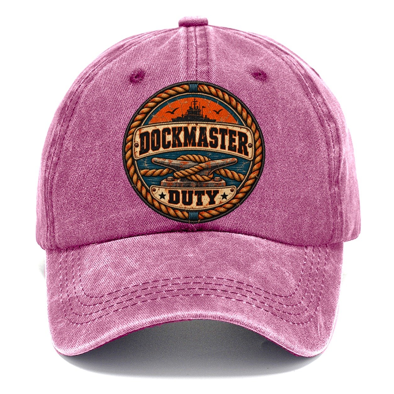 Dockmaster Duty Patch Fishing Club Classic Cap – Dusty Rose