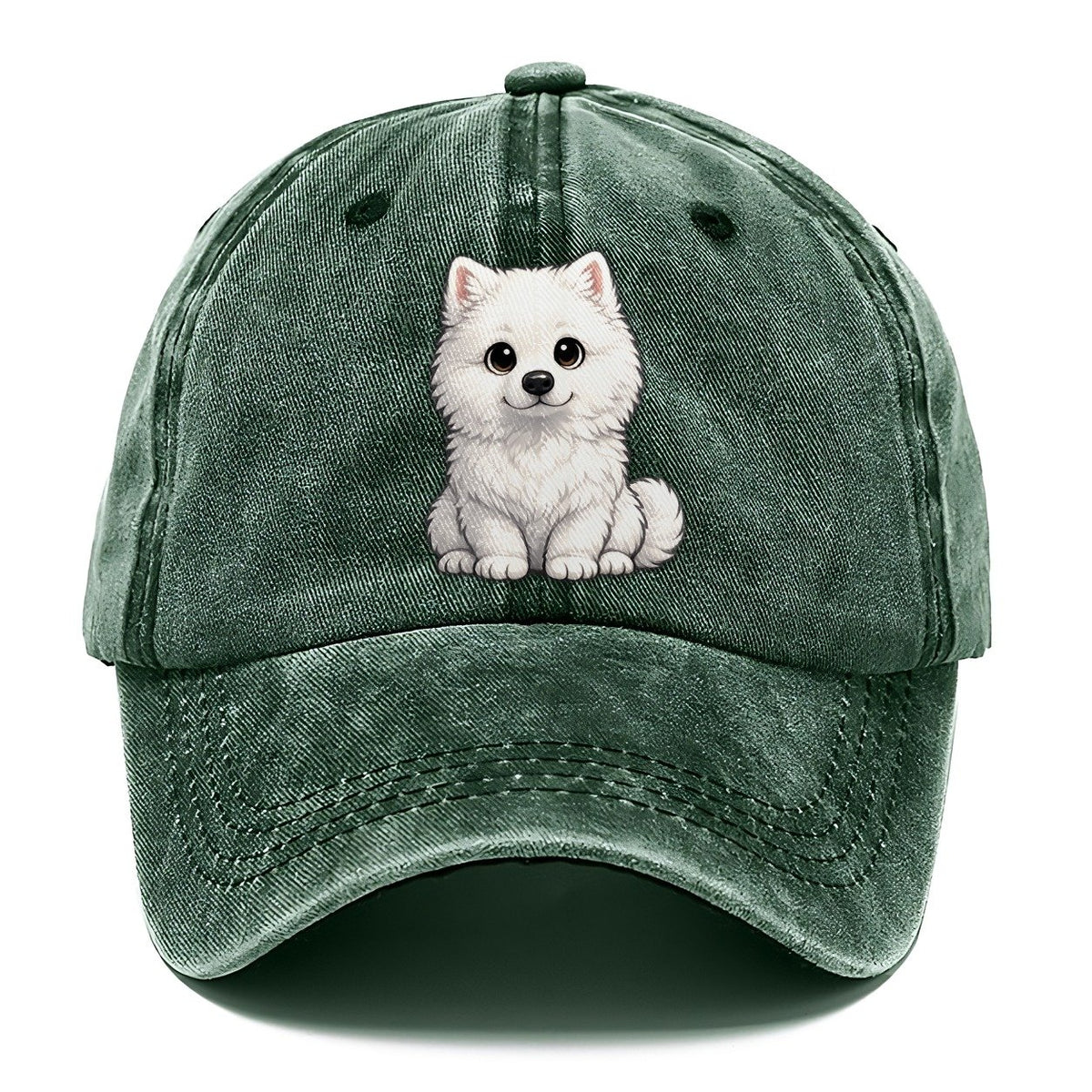 Samoyed Sitting Sweetheart Classic Cap – Forest Mist