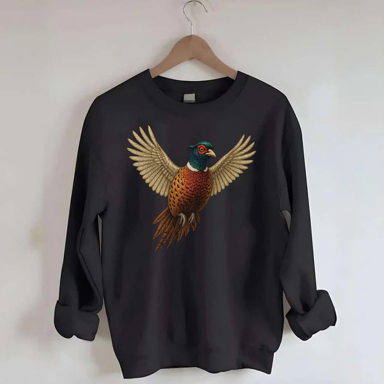 Pheasants Flight Collection Crewneck Sweatshirt – Black