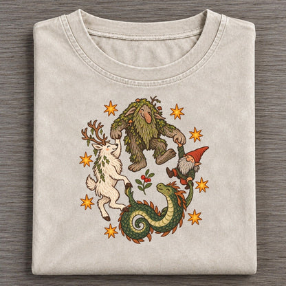 Northern Woods Waltz Cryptid Hoedown Vintage T-shirt – Off White