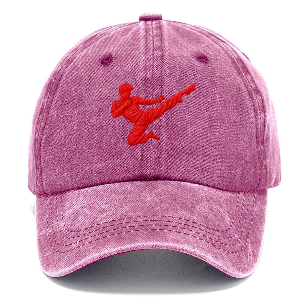 Martial Artist Flying Side Kick Micro Motion Mark Classic Cap – Dusty Rose