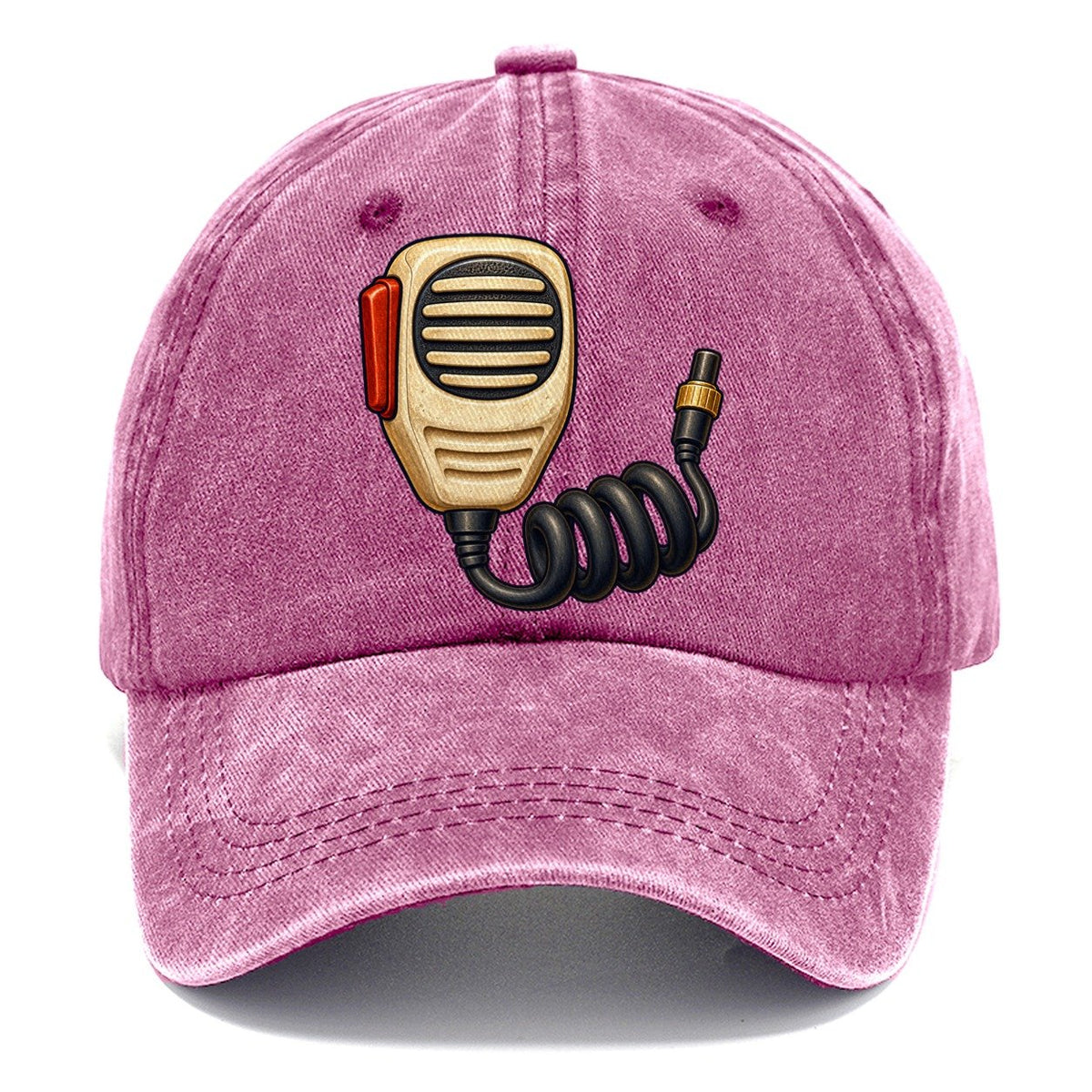 Hand Mic And Coiled Cord Amateur Radio Classic Cap – Dusty Rose