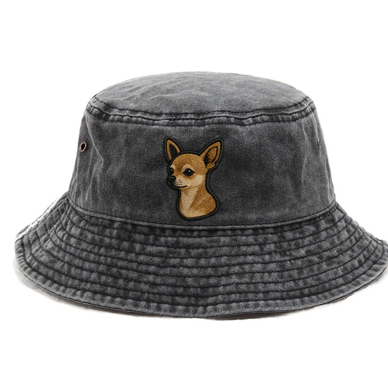 Chihuahua Modern Tiny Dog Logo With Bo Vintage Bucket Hat – Graphite
