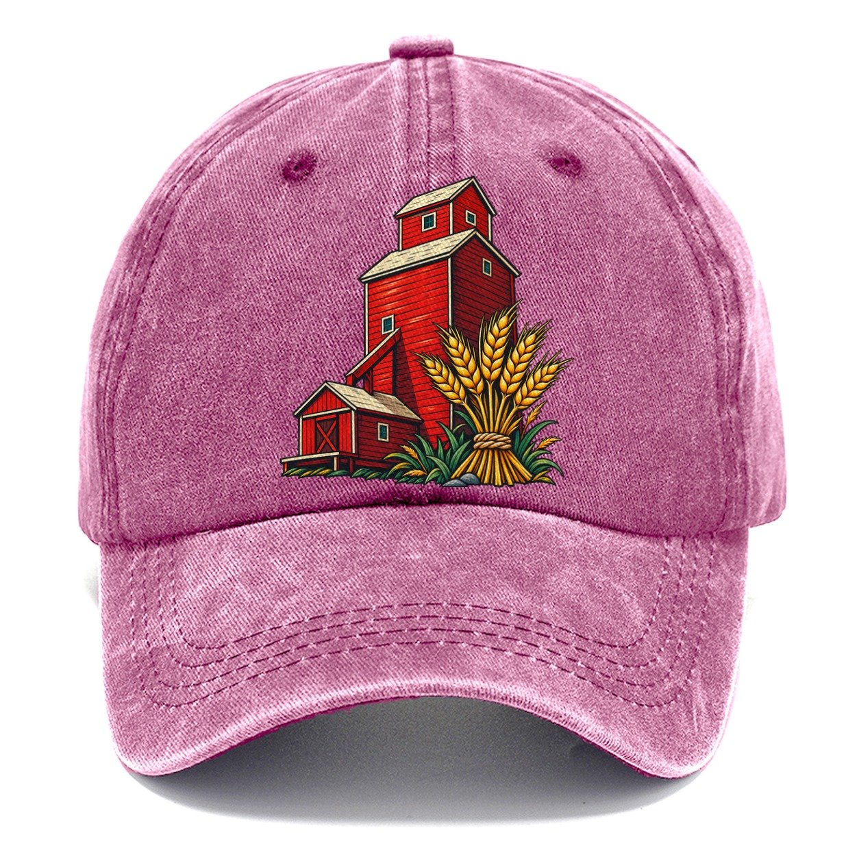 Prairie Grain Elevator And Wheat Sheaf Canada Cultural Icons Classic Cap – Dusty Rose