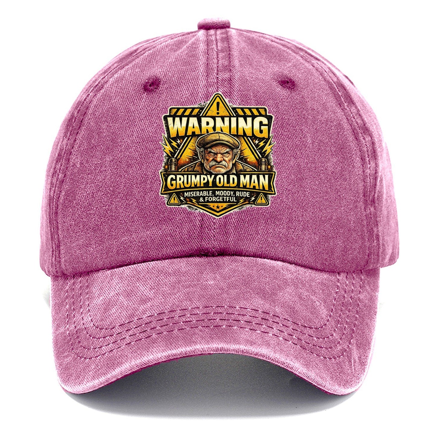 Warning Grumpy Old Man Classic Cap – Dusty Rose