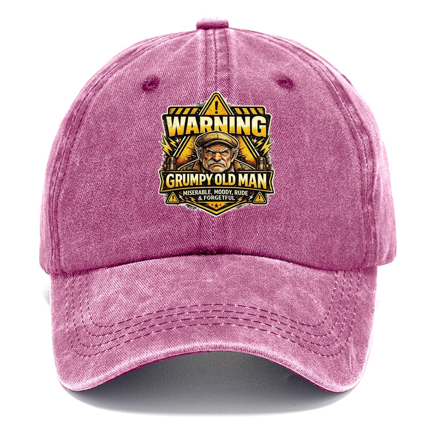 Warning Grumpy Old Man Classic Cap – Dusty Rose
