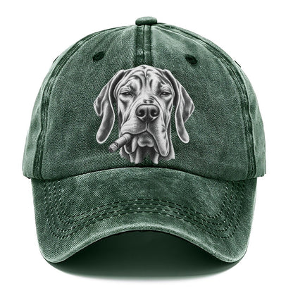 Great Dane A Lit Cigar Smoking Dogs Smoking Dogs Portraits Classic Cap – Forest Mist