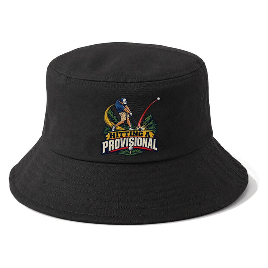 Hitting A Provisional Golf Life Bucket Hat – Black