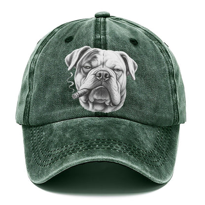 American Bulldog A Lit Cigar Smoking Dogs Smoking Dogs Portraits Classic Cap – Forest Mist