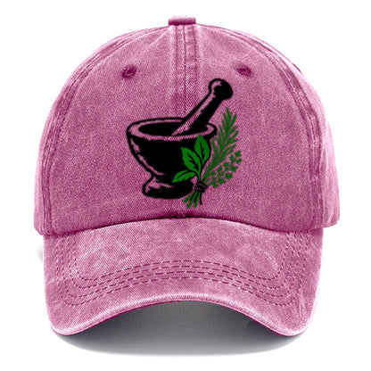 Mortar And Pestle With Herbs Witch Magic Classic Cap – Dusty Rose