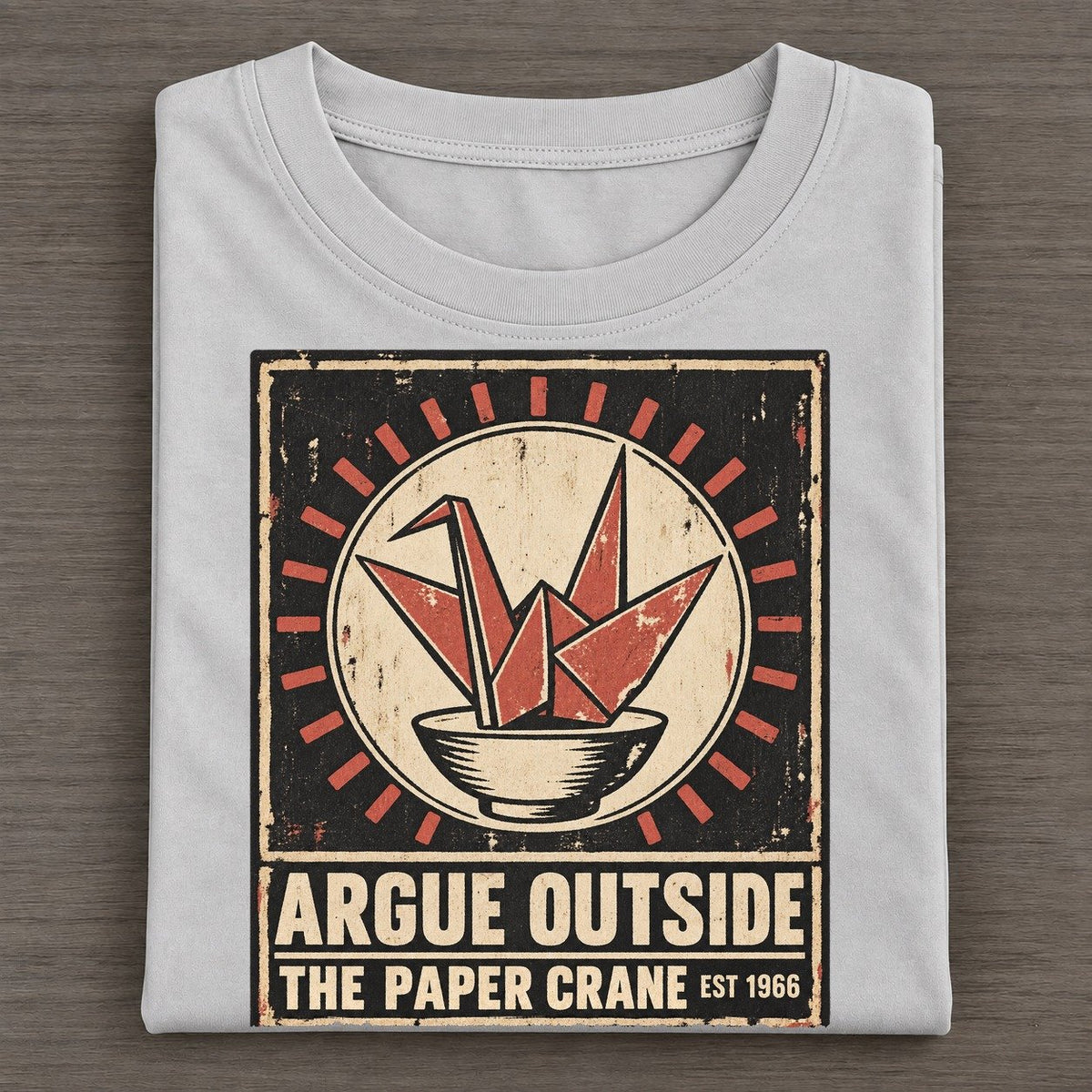 Paper Crane Bar Izakaya Rules Classic T-shirt – Grey