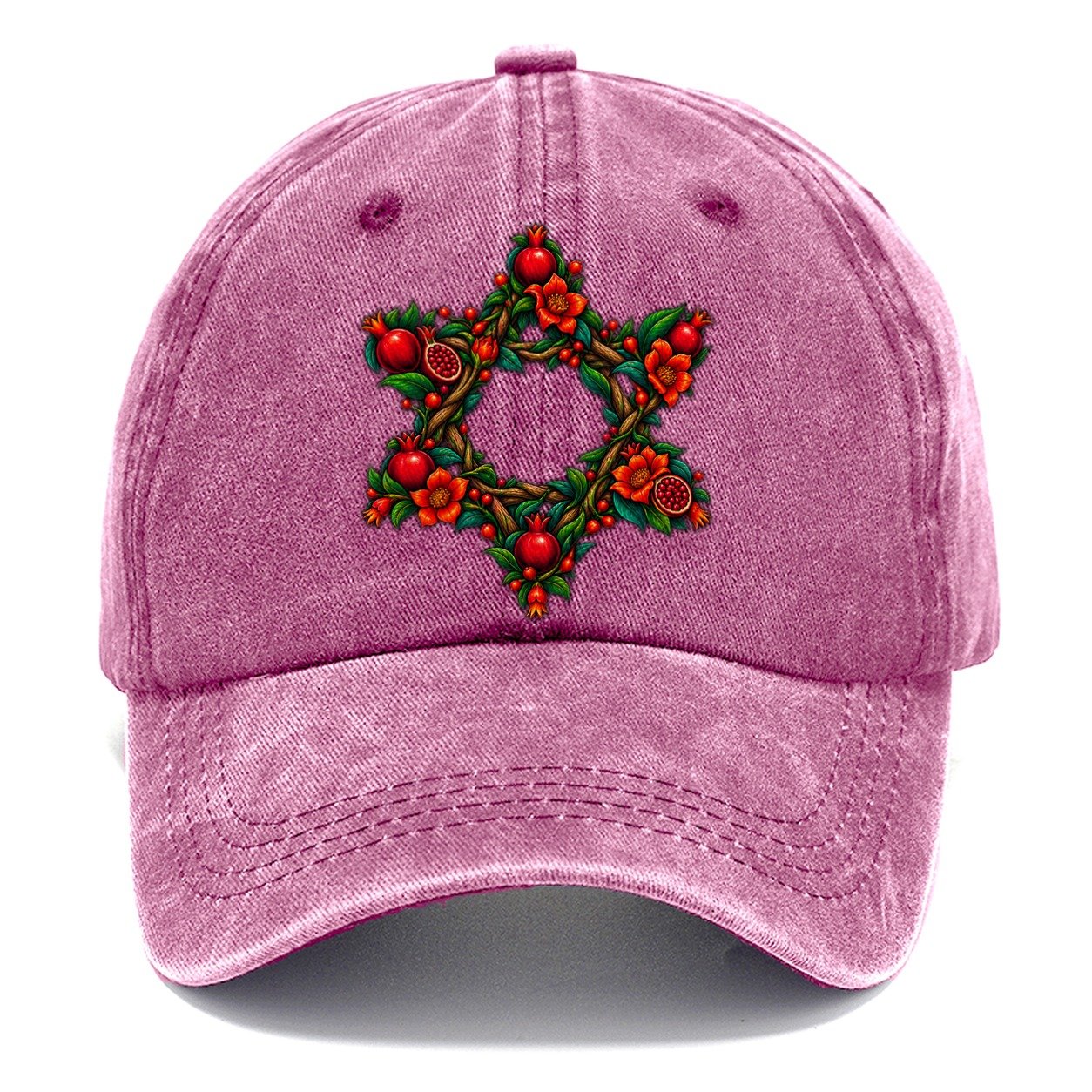 Star Of David Floral Bloom Judaism Heritage Classic Cap – Dusty Rose