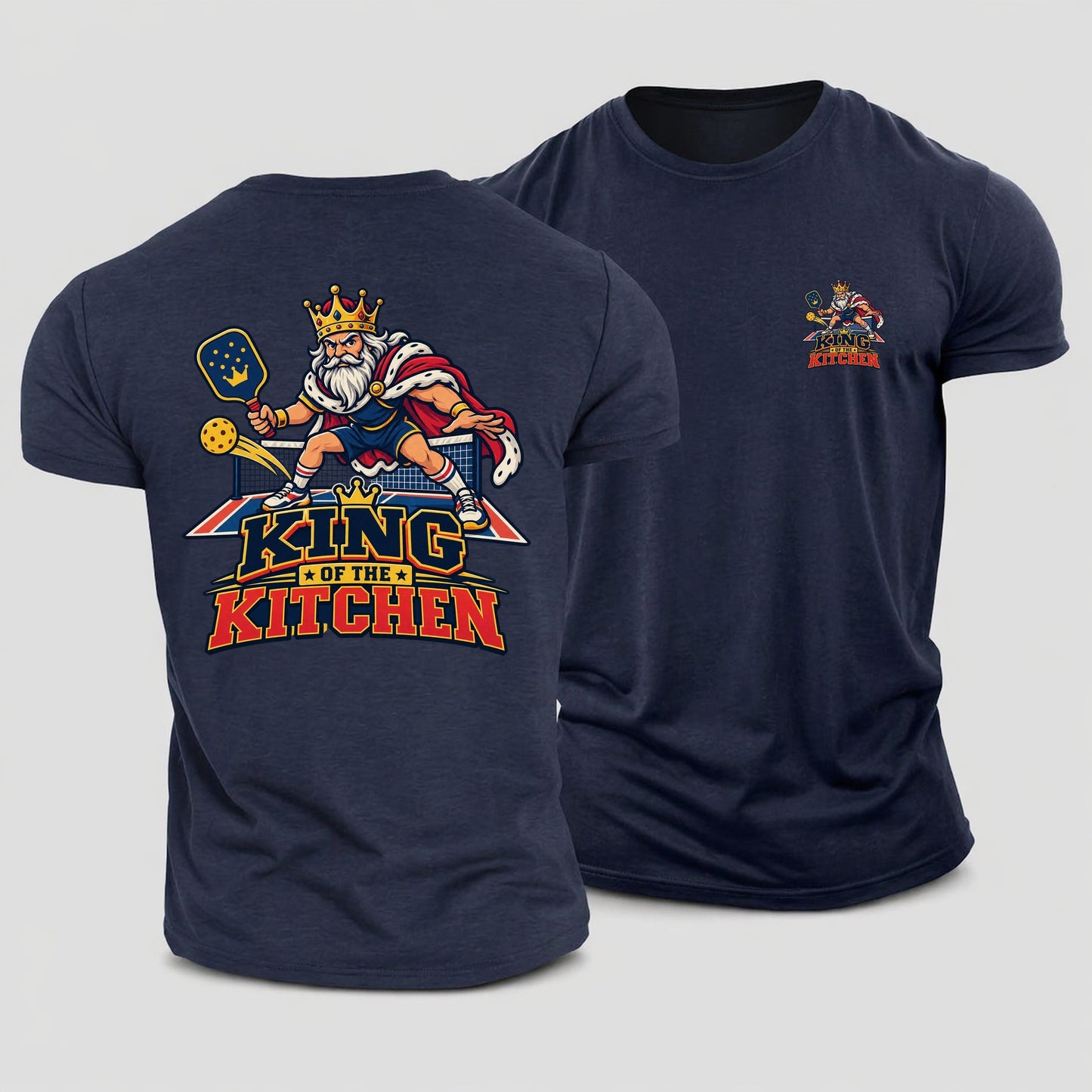 King Of The Kitchen Pickleball Life Cotton T-Shirt – Navy
