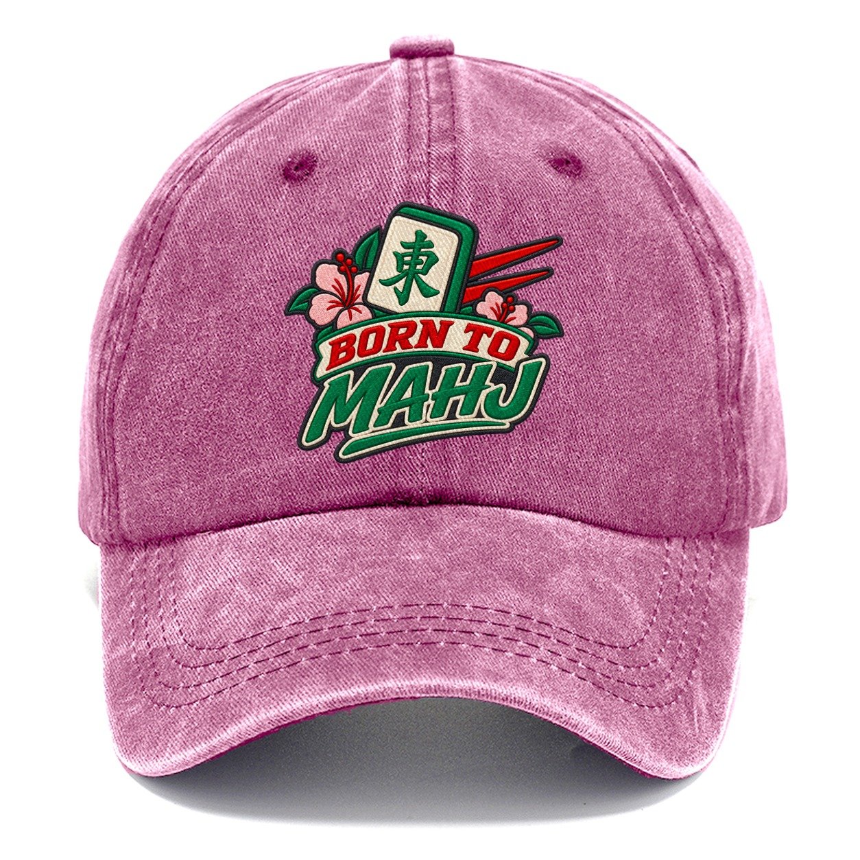 Born To Mahj Mahjong Game Night Classic Cap – Dusty Rose