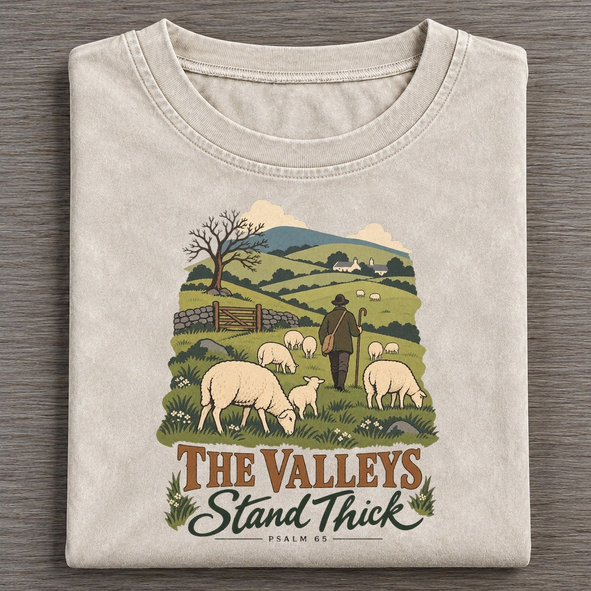 The Valleys Stand Thick The Counting Gate Vintage T-shirt – Off White