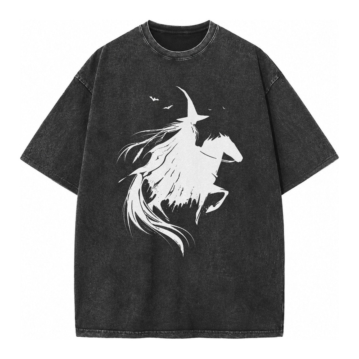 Witch On Horse Vintage T-shirt – Black