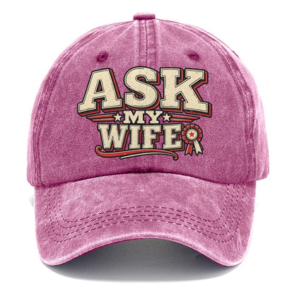 Ask My Wife American Wit Classic Cap – Dusty Rose