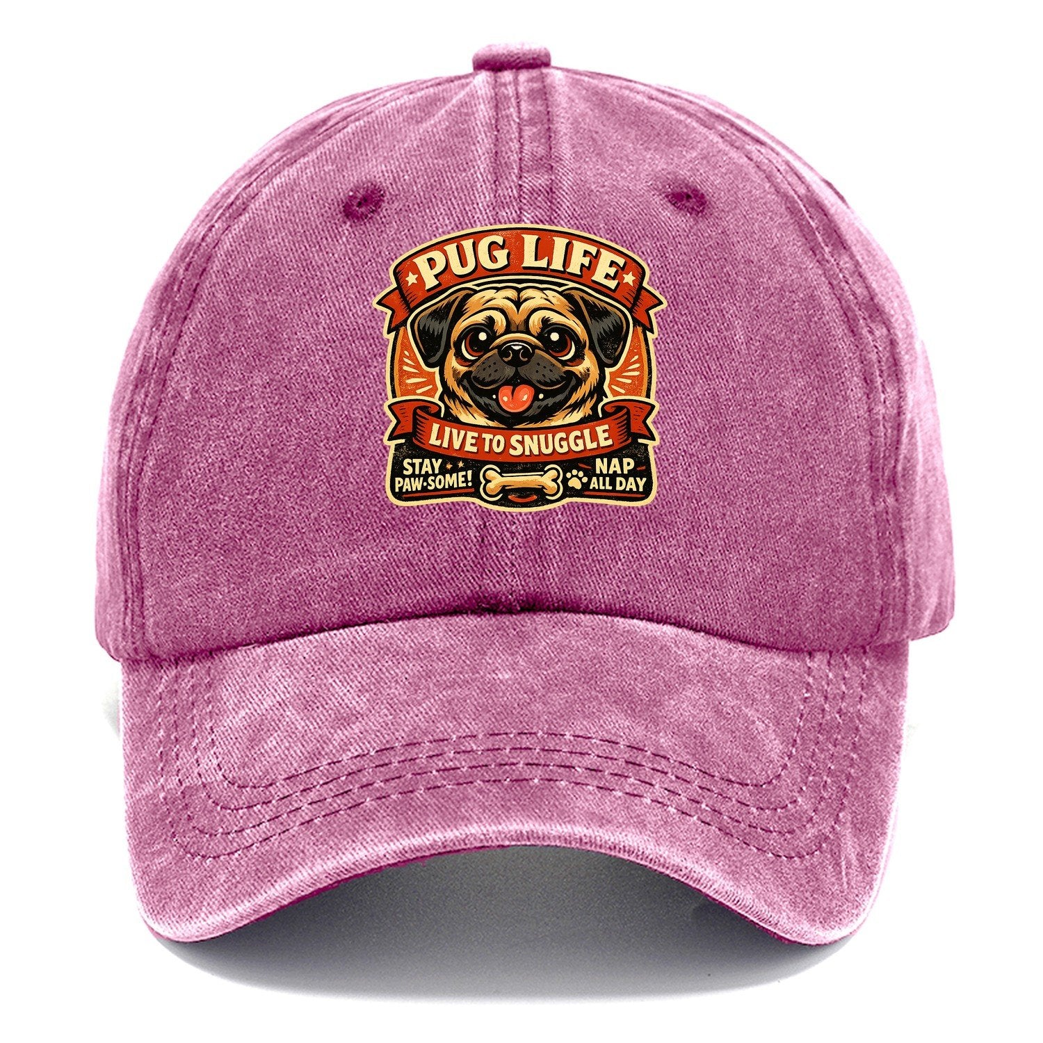 Vintage Pug Classic Cap – Dusty Rose