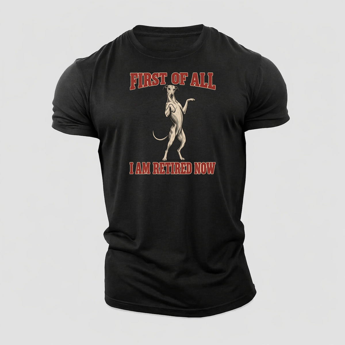 Greyhound Dog Declarations Cotton T-Shirt – Black