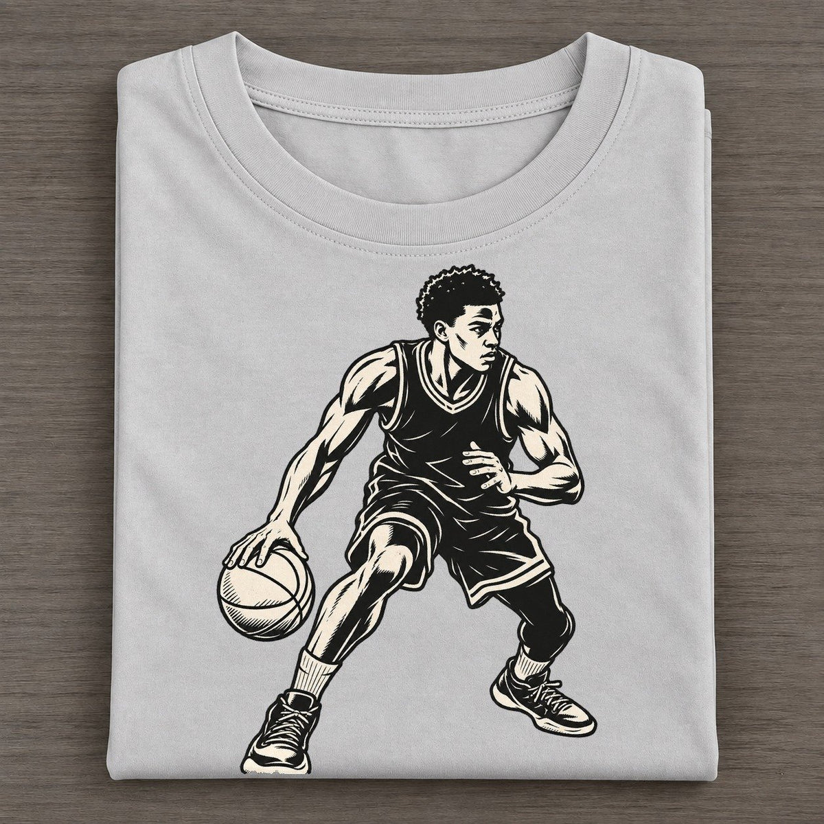 Basketball Low Crossover Global Sports Ink Figures Classic T-shirt – Grey