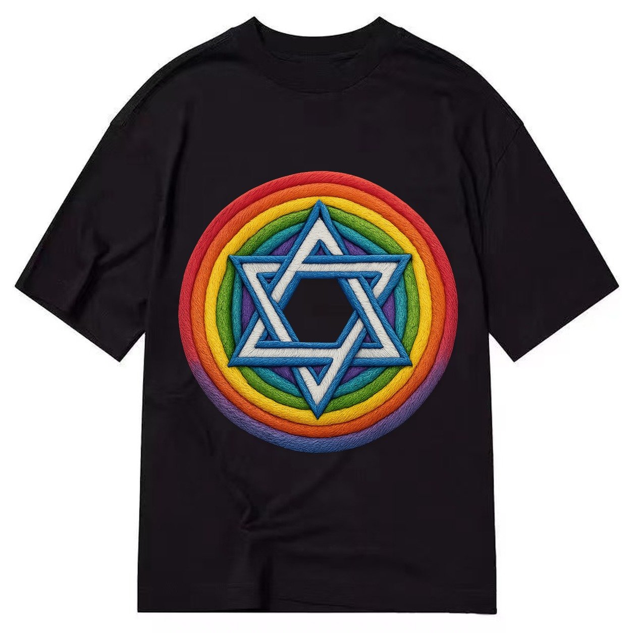 Rainbow Star Of David C8d987 Classic T-shirt – Black