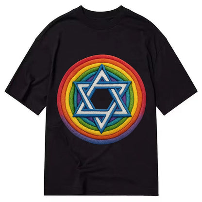 Rainbow Star Of David C8d987 Classic T-shirt – Black