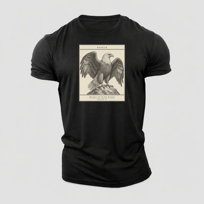 Eagle Specimen Plate Creature Canticle Cotton T-Shirt – Black