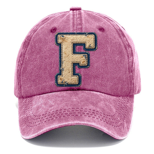 Varsity Chenille F Monogram Classic Cap – Dusty Rose