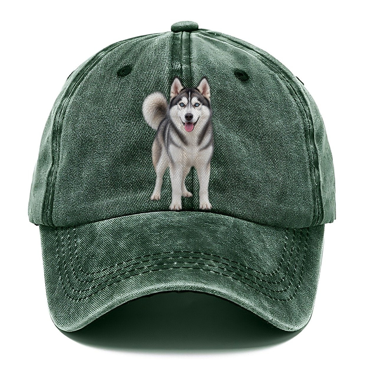 Siberian Husky Standing Top Breeds Classic Cap – Forest Mist