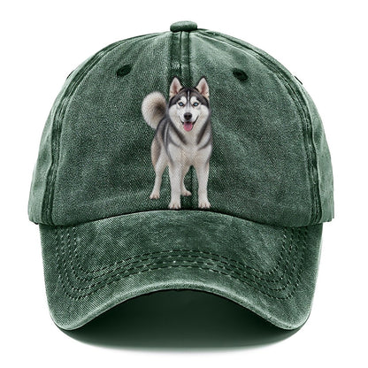 Siberian Husky Standing Top Breeds Classic Cap – Forest Mist
