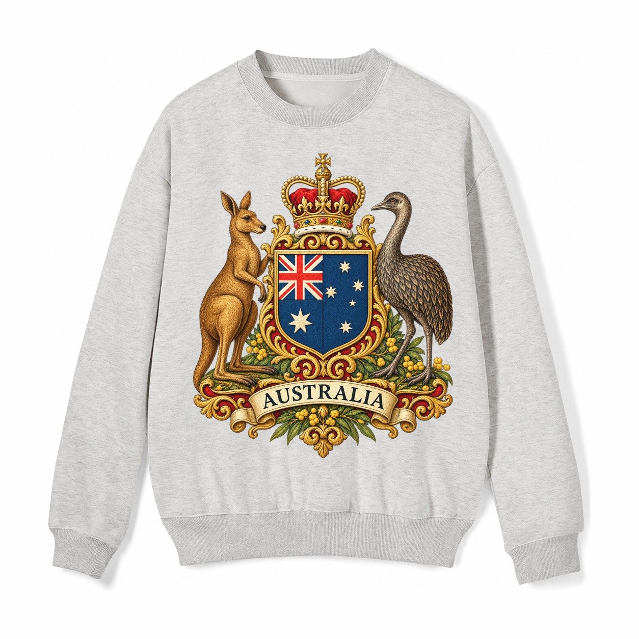 Heritage Coat Badge Fleece Sweatshirt – Light Gray