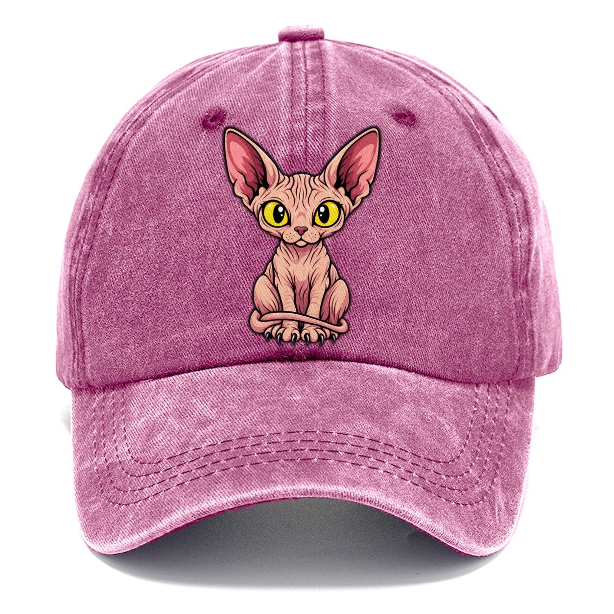 Sphynx Sitting Wrapped Peeking Cats Classic Cap – Dusty Rose