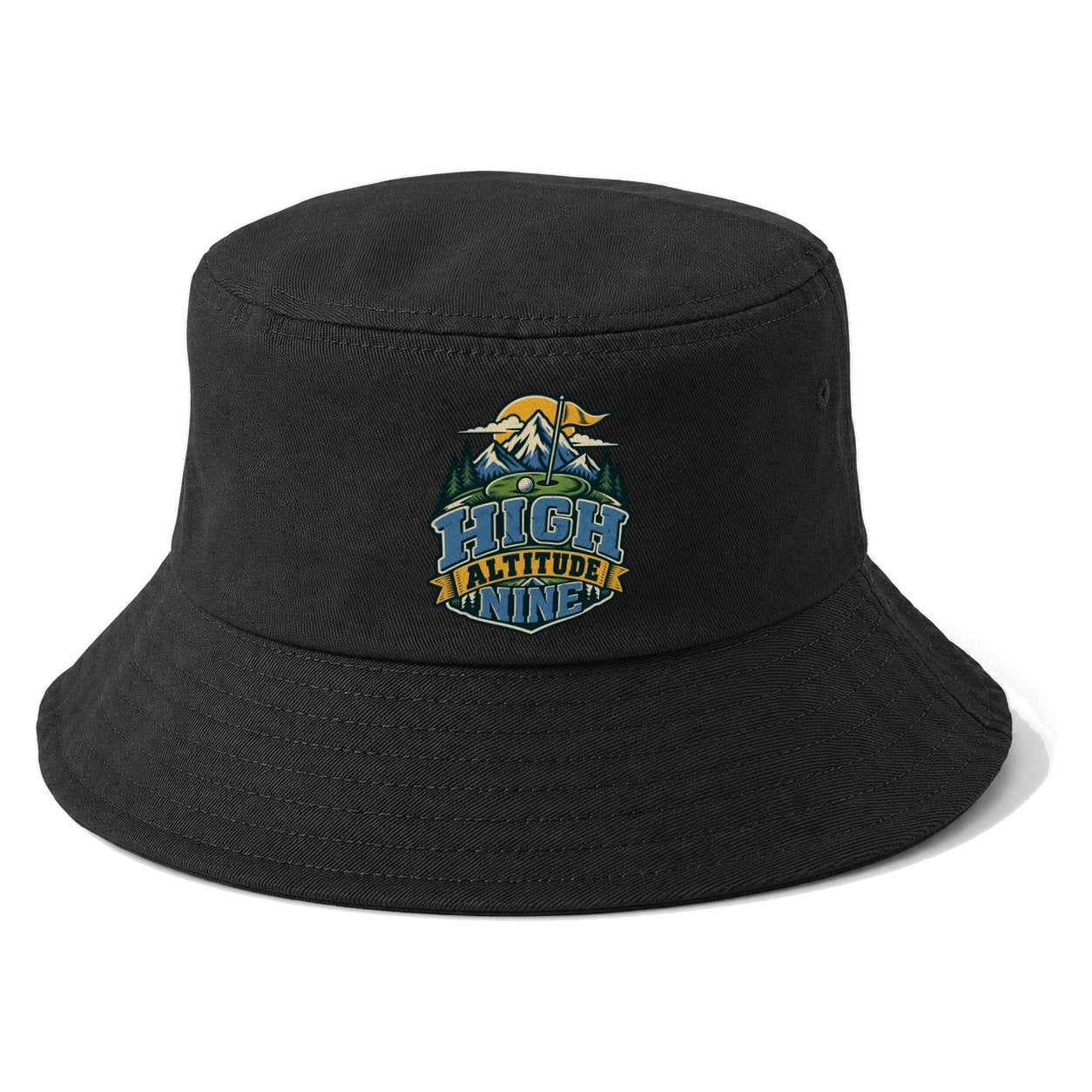High Altitude Nine Golf Life Bucket Hat – Black