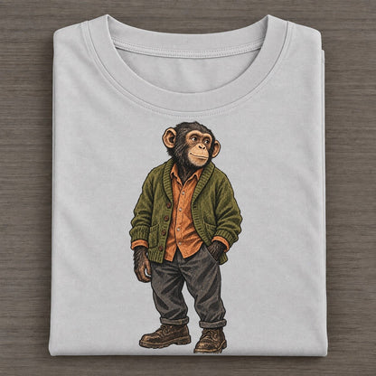 Chimpanzee Wardrobe Portrait Wild Wardrobe Portraits Classic T-shirt – Grey