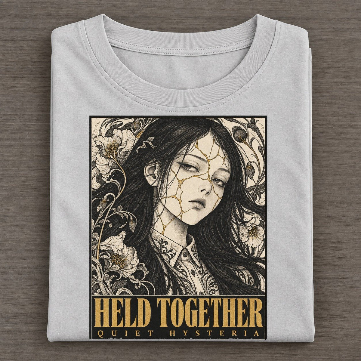 Held Together Quiet Hysteria Classic T-shirt – Grey