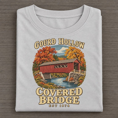 Covered Bridge Gourd Hollow Classic T-shirt – Grey