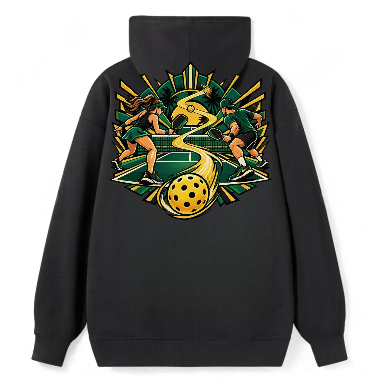Baseline Rally Pickleball Life Classic Pullover Hoodie – Black