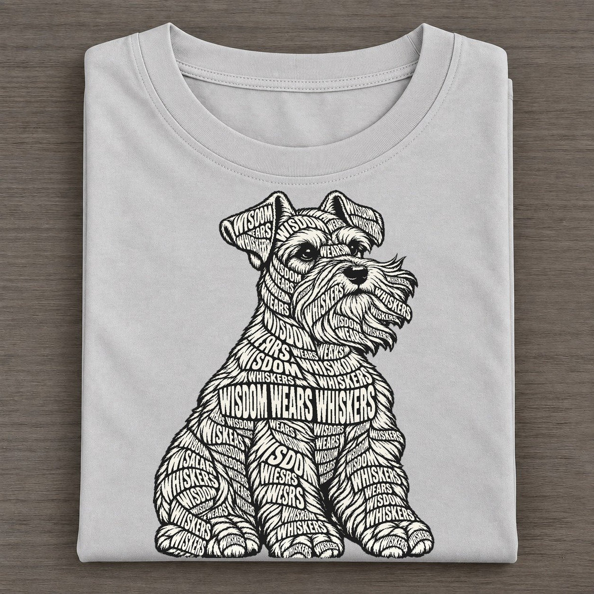 Windy Schnauzer Phrase Silhouette Classic T-shirt – Grey