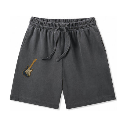 Electric Guitar Washed Shorts – Dark Gray