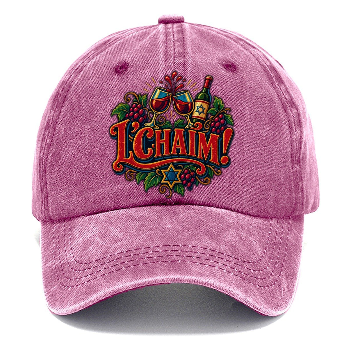 Lchaim Toast Typography Judaism Heritage Classic Cap – Dusty Rose