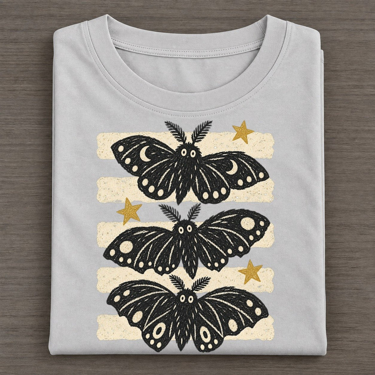 Chalk Moths Night Stripes Classic T-shirt – Grey