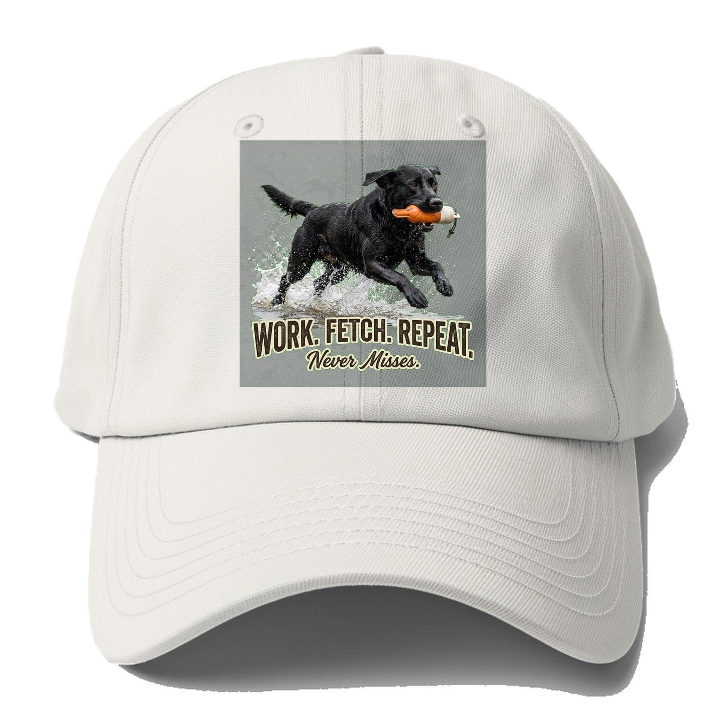 Work Fetch Repeat Baseball Cap – Off White